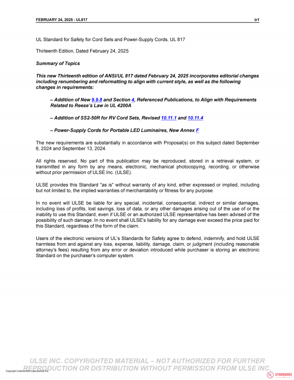UL 817 PDF UL 817 PDF